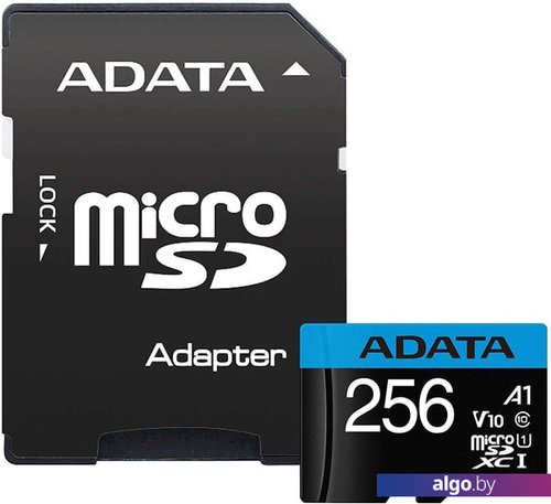 

Карта памяти A-Data Premier AUSDX256GUICL10A1-RA1 microSDXC 256GB (с адаптером)