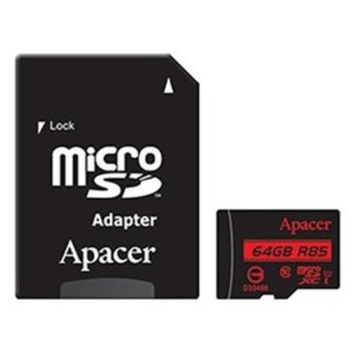 Карта памяти Apacer microSDXC AP64GMCSX10U5-R 64GB (с адаптером) Карта памяти Apacer microSDXC AP64GMCSX10U5-R 64GB (с адаптером)