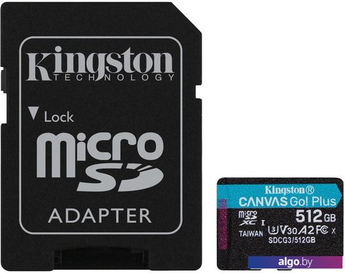 

Карта памяти Kingston Canvas Go! Plus microSDXC 512GB (с адаптером)