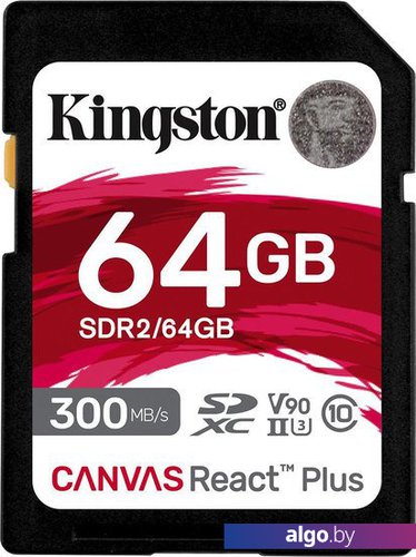 

Карта памяти Kingston Canvas React Plus SDXC 64GB