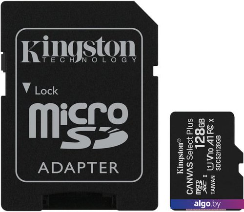 

Карта памяти Kingston Canvas Select Plus microSDXC 128GB (с адаптером)