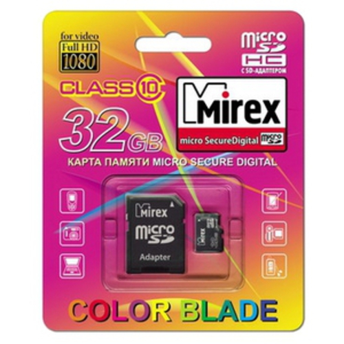 

Карта памяти Mirex microSDHC (Class 10) 32GB (13613-AD10SD32)