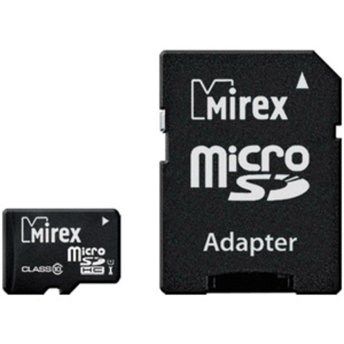 

Карта памяти Mirex microSDHC UHS-I (Class 10) 32GB + адаптер [13613-ADSUHS32]