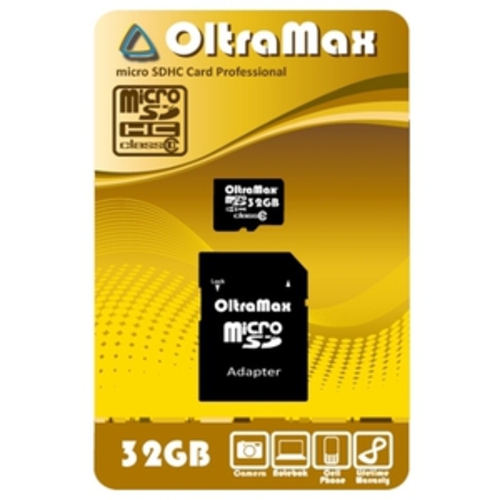 Карта памяти Oltramax microSDHC Class 10 32GB +адаптер