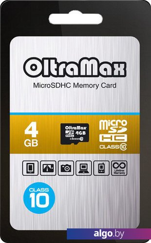 

Карта памяти Oltramax microSDHC Class 10 4GB