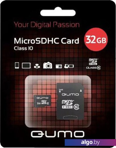 

Карта памяти QUMO microSDHC QM32GMICSDHC10U3 32GB (с адаптером)