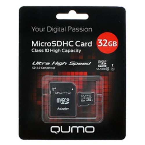 

Карта памяти QUMO microSDHC (UHS-1) 32GB (QM32GMICSDHC10U1)