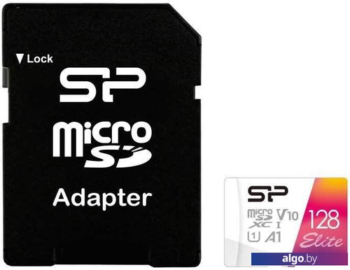 Карта памяти Silicon-Power Elite microSDXC SP128GBSTXBV1V20SP 128GB (с адаптером)
