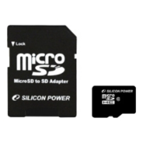 

Карта памяти Silicon-Power microSDHC (Class 10) 32GB + адаптер (SP032GBSTH010V10-SP)