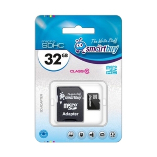 

Карта памяти Smart Buy microSDHC (Class 10) 32GB + адаптер