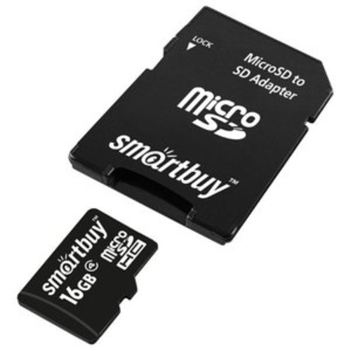 Карта памяти Smart Buy microSDHC (Class 4) 16 Гб + SD адаптер (SB16GBSDCL4-01) Карта памяти Smart Buy microSDHC (Class 4) 16 Гб + SD адаптер (SB16GBSDCL4-01)