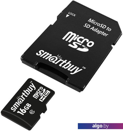 Карта памяти Smart Buy microSDHC SB16GBSDCL10-01LE 16GB (с адаптером)