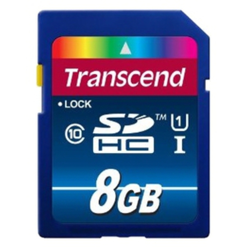 Карта памяти Transcend microSDHC Class 10 UHS-I 8GB + адаптер (TS8GUSDU1)