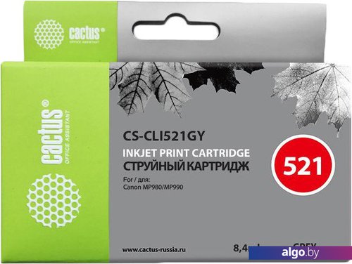 

Картридж CACTUS CS-CLI521GY (аналог Canon CLI-521 Gray)