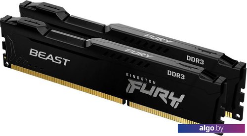 

Оперативная память Kingston FURY Beast 2x4GB DDR3 PC3-12800 KF316C10BBK2/8, Черный