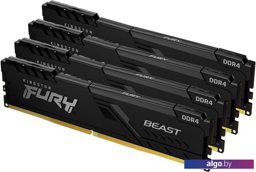 

Оперативная память Kingston FURY Beast 4x16GB DDR4 PC4-25600 KF432C16BBK4/64