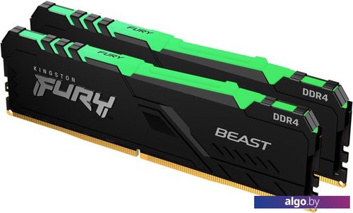 

Оперативная память Kingston FURY Beast RGB 2x16GB DDR4 PC4-28800 KF436C18BBAK2/32, Черный