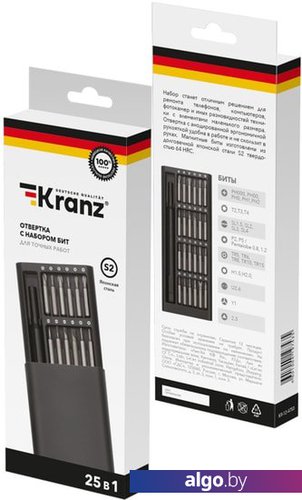 Набор бит Kranz KR-12-4753 (25 предметов) Набор бит Kranz KR-12-4753 (25 предметов)