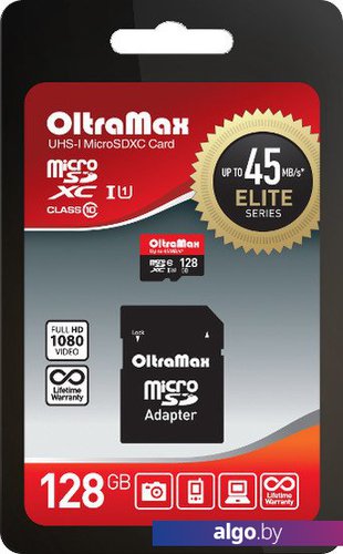Карта памяти Oltramax Elite microSDXC UHS-I (Class 10) 128GB + адаптер Карта памяти Oltramax Elite microSDXC UHS-I (Class 10) 128GB + адаптер