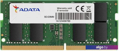 

Оперативная память A-Data Premier 16GB DDR4 SODIMM PC4-21300 AD4S266616G19-SGN, Зеленый