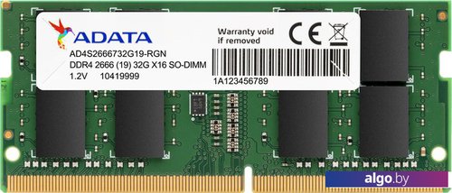 

Оперативная память A-Data Premier 8GB DDR4 SODIMM PC4-21300 AD4S26668G19-SGN