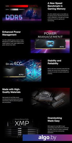 Оперативная память A-Data XPG Lancer 2x16ГБ DDR5 6000 МГц AX5U6000C4016G-DCLABK Оперативная память A-Data XPG Lancer 2x16ГБ DDR5 6000 МГц AX5U6000C4016G-DCLABK