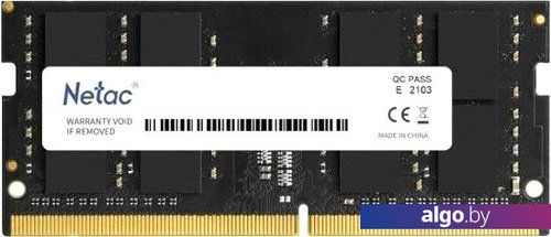 

Оперативная память Netac Basic 16ГБ DDR5 4800 МГц NTBSD5N48SP-16