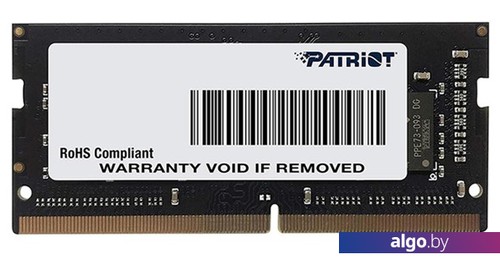 

Оперативная память Patriot 8GB DDR4 SODIMM PC4-21300 PSD48G266682S, Черный