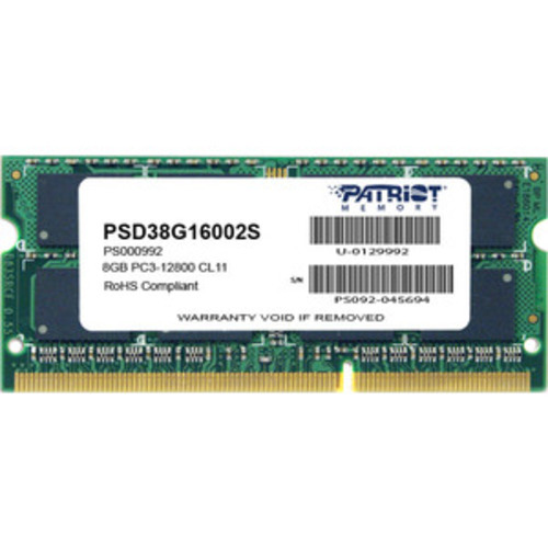 

Оперативная память Patriot Signature 8GB DDR3 SO-DIMM PC3-12800 (PSD38G16002S)