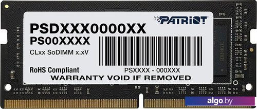 

Оперативная память Patriot Signature Line 16GB DDR4 SODIMM PC4-25600 PSD416G320081S