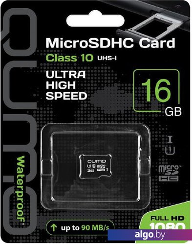 

Карта памяти QUMO microSDHC QM16GMICSDHC10U1NA 16GB