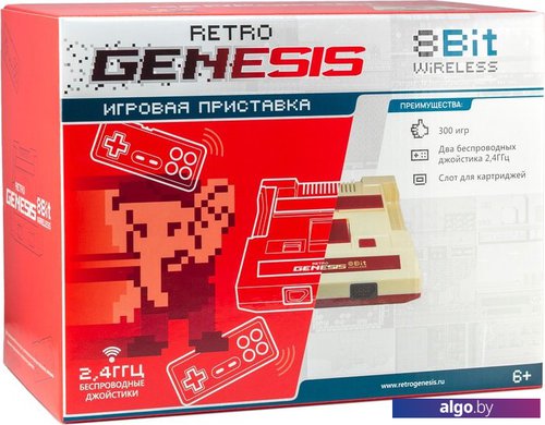 Игровая приставка Retro Genesis 8 Bit Wireless (2 геймпада, 300 игр)