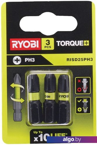 Набор бит Ryobi RISD25PH3 (3 предмета) Набор бит Ryobi RISD25PH3 (3 предмета)