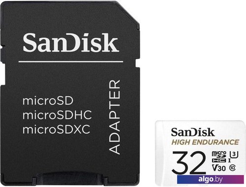 

Карта памяти SanDisk High Endurance microSDHC SDSQQNR-032G-GN6IA 32GB (с адаптером)