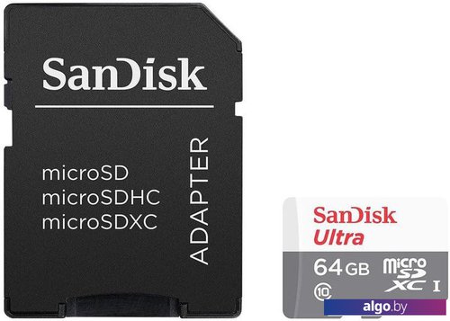 

Карта памяти SanDisk Ultra SDSQUNR-064G-GN3MA microSDXC 64GB (с адаптером)