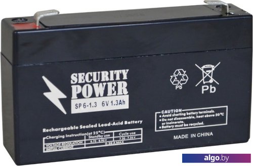 Аккумулятор для ИБП Security Power SP 6-1.3 F1 (6В/1.3 А·ч) Аккумулятор для ИБП Security Power SP 6-1.3 F1 (6В/1.3 А·ч)