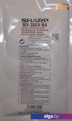 Девелопер (носитель) Sharp MX-36GVBA Девелопер (носитель) Sharp MX-36GVBA