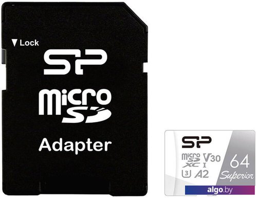 

Карта памяти Silicon-Power Superior microSDXC SP064GBSTXDA2V20SP 64GB (с адаптером)