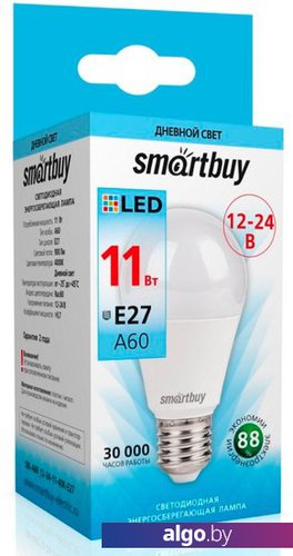 

Светодиодная лампочка SmartBuy SBL-A60_12-24-11-40K-E27