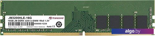 

Оперативная память Transcend JetRam 16GB DDR4 PC4-25600 JM3200HLE-16G, Зеленый