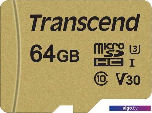

Карта памяти Transcend microSDXC 500S 64GB + адаптер