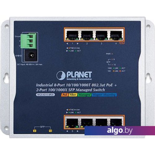 

Управляемый коммутатор 2-го уровня PLANET WGS-4215-8P2S