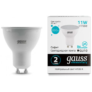 Светодиодная лампочка Gauss Elementary MR16 11W 850lm 4100K GU10 13621
