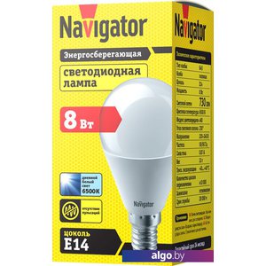 Светодиодная лампочка Navigator NLLB-G45-8-230-6.5K-E14