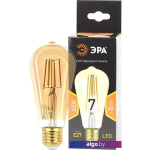 Светодиодная лампочка ЭРА F-LED ST64-7W-824-E27 gold Б0047664