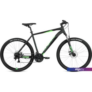 Велосипед Forward Apache 27.5 2.2 D р.15 2022 (черный матовый/светло-зеленый)