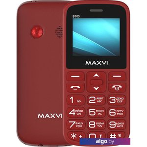 Кнопочный телефон Maxvi B100 (винный красный)