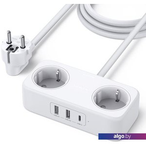 Удлинитель Ugreen DigiNest Life (2 AC outlets + 30W 2A+1C) CD280 (White)