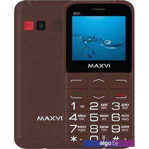 Кнопочный телефон Maxvi B231 (коричневый)