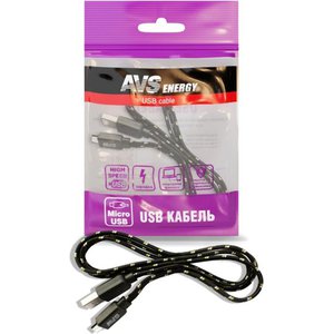 Кабель AVS MR-321 USB Type-A - microUSB (1 м, черный)